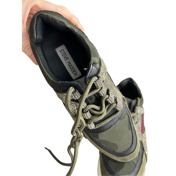 Steve Madden Cliff Camo Sneakers with Shiny Jewels size 5.5 - Picture 5 of 5